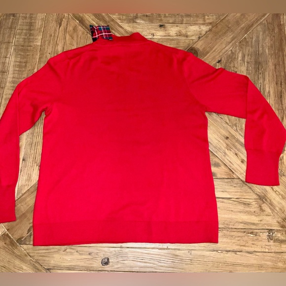 Riley & Rae red sweater with plaid bow embellishment - size large - nwt - Picture 8 of 8